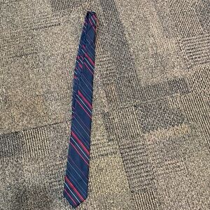 John Barton Navy and Red Striped Tie